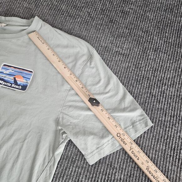 Myrtle Beach Shirt Mens 2XL Green Tsunami Surf Shop Sunset Graphic Tee Souvenir - Picture 7 of 11